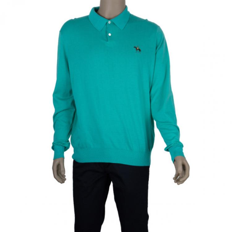 Pre Owned Ralph Lauren Green Long Sleeve Pony Pullover XXL