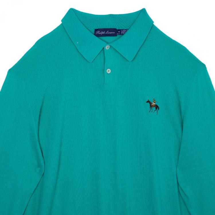 Pre Owned Ralph Lauren Green Long Sleeve Pony Pullover XXL