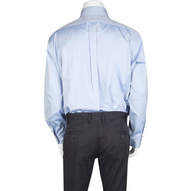 Pre Owned Ralph Lauren Blue Cotton Long Sleeve Button Down Classic Fit Shirt XL