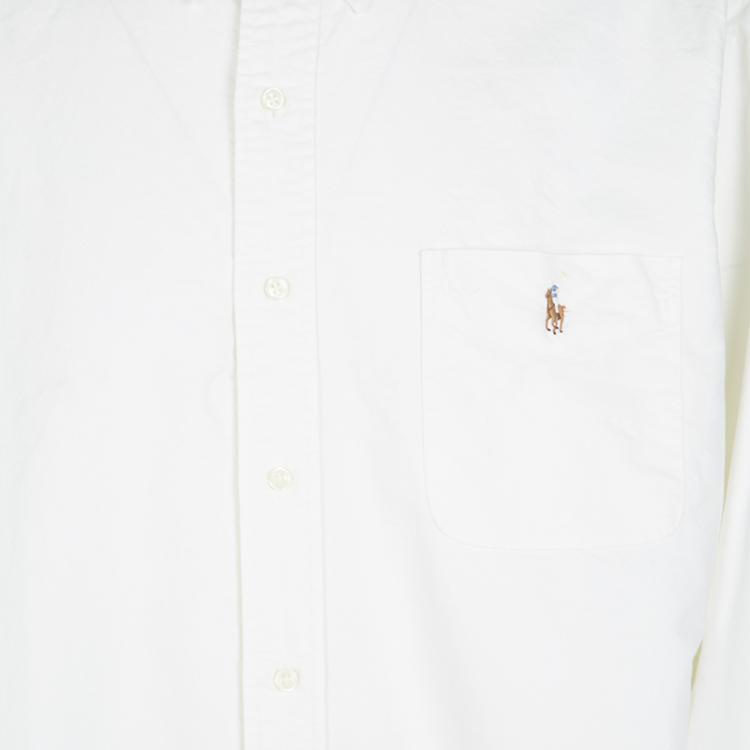 Pre Owned Ralph Lauren Off White Cotton Long Sleeve Button Down Classic Fit Shirt XXL