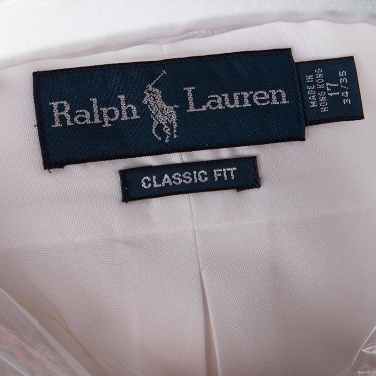 Pre Owned Ralph Lauren White Cotton Long Sleeve Button Down Classic Fit Shirt XXL