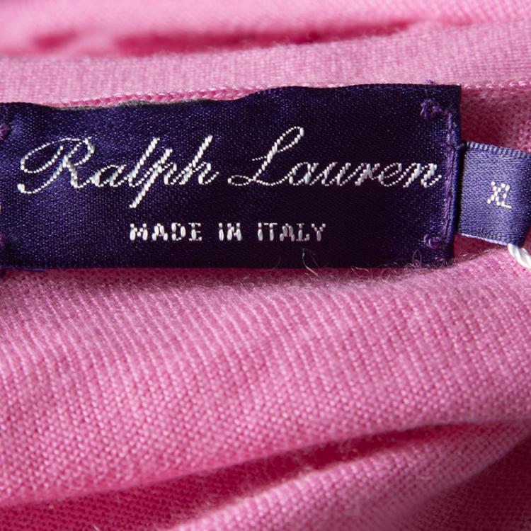 مملوكة مسبقًا Ralph Lauren Pink Cashmere Cardigan XL