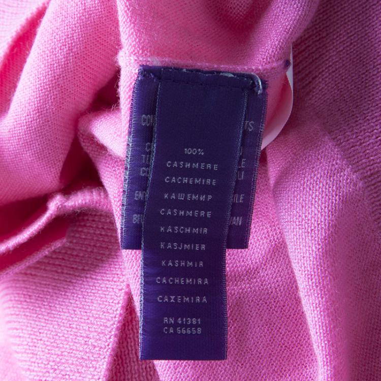 مملوكة مسبقًا Ralph Lauren Pink Cashmere Cardigan XL