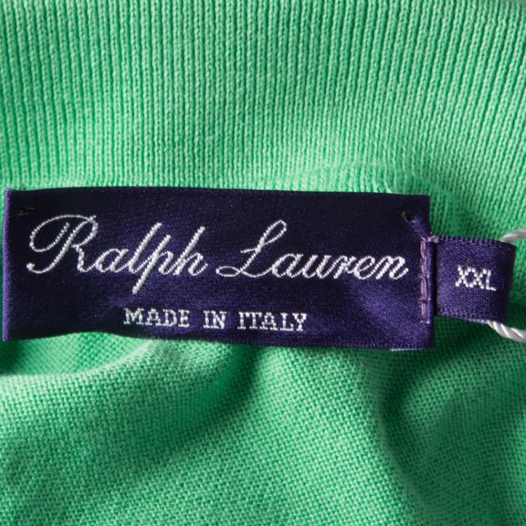 مملوكة مسبقًا Ralph Lauren Green Cotton Knit Long Sleeve Polo T-Shirt XXL