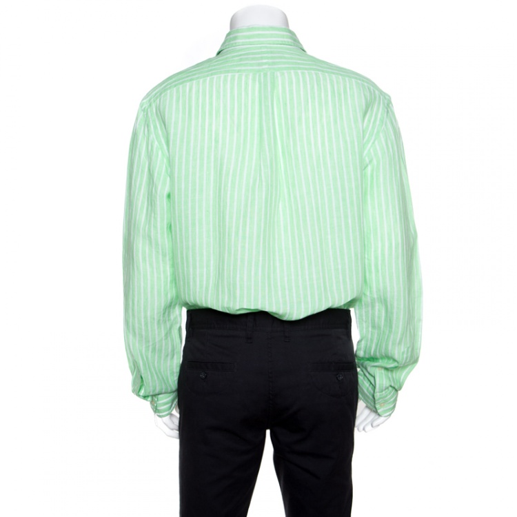 ralph lauren green striped shirt