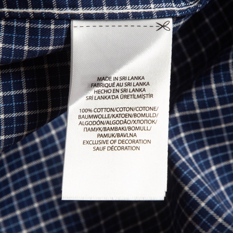 Pre Owned Ralph Lauren Blue Checked Cotton Stretch Fit Shirt XXL    