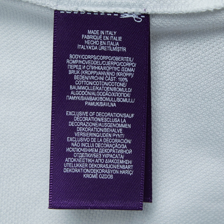 Pre Owned Ralph Lauren Purple Label White Cotton Pique Polo T-Shirt XL