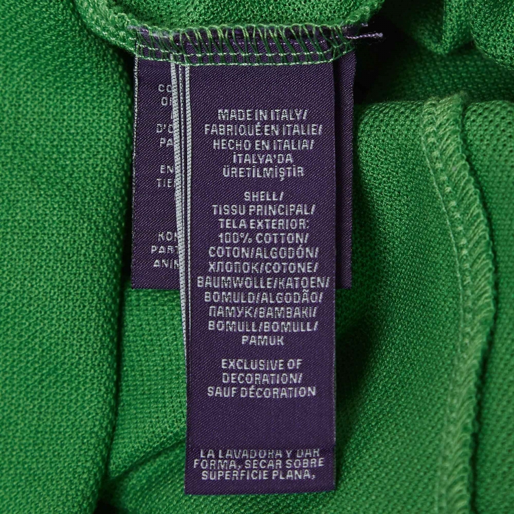 مملوكة مسبقًا Ralph Lauren Purple Label Green Embroidered Cotton Polo T-Shirt S
