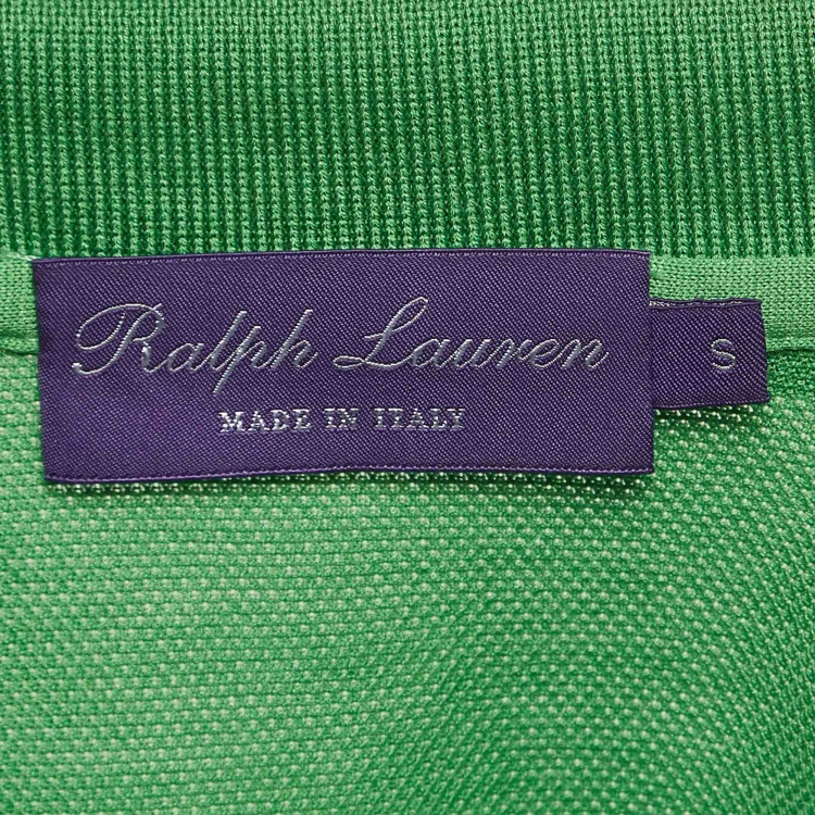 مملوكة مسبقًا Ralph Lauren Purple Label Green Embroidered Cotton Polo T-Shirt S