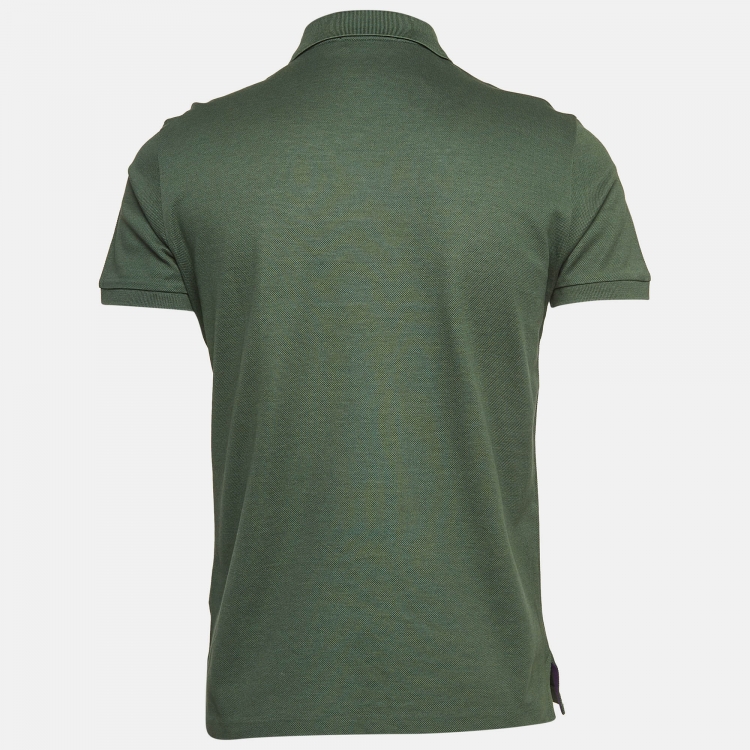 مملوكة مسبقًا Ralph Lauren Purple Label Olive Green Cotton Polo T-Shirt S