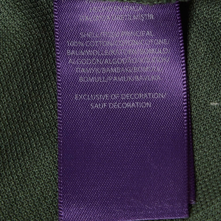 مملوكة مسبقًا Ralph Lauren Purple Label Olive Green Cotton Polo T-Shirt S