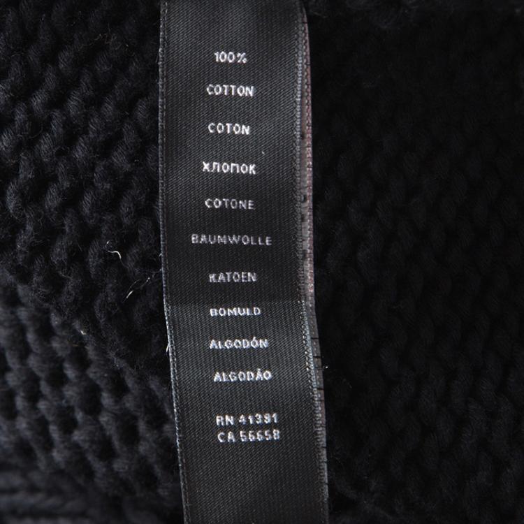 Pre Owned Ralph Lauren Black Chunky Knit Double Breasted Cardigan M