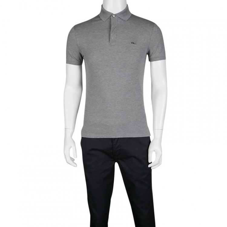 مملوكة مسبقًا Ralph Lauren Grey Zip Front Polo T-Shirt S