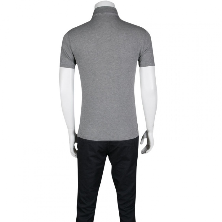 مملوكة مسبقًا Ralph Lauren Grey Zip Front Polo T-Shirt S