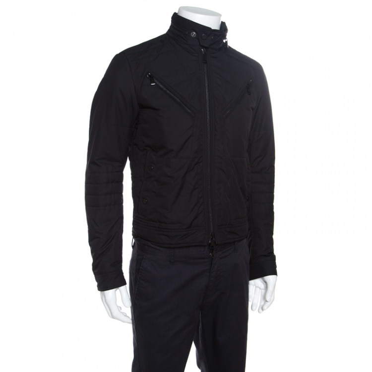 Pre Owned Ralph Lauren Black Zip Front Hooded Jacket S