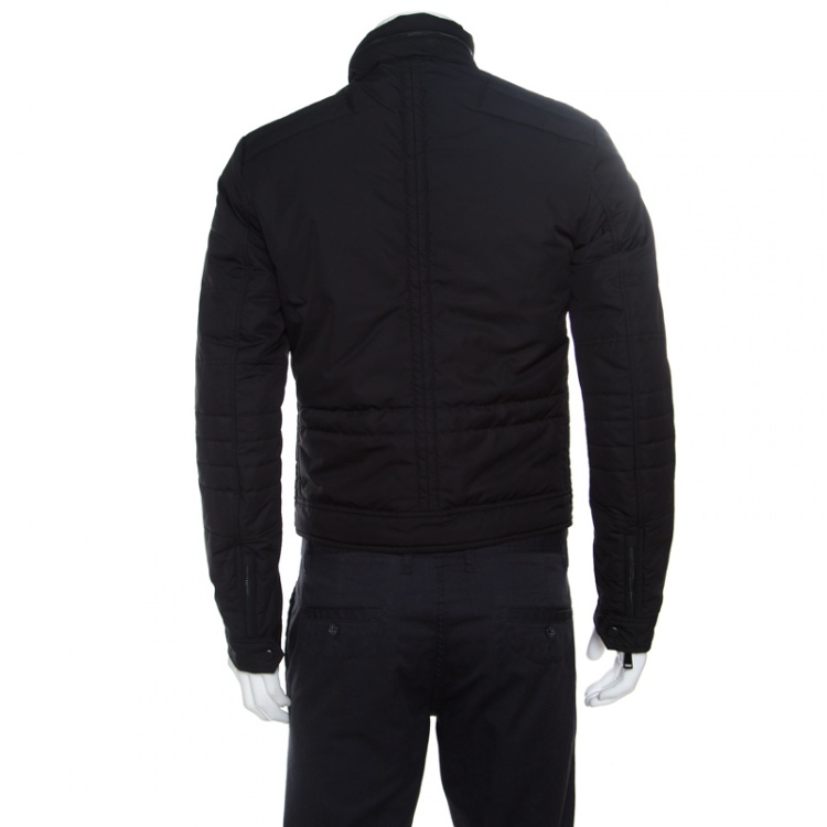 Pre Owned Ralph Lauren Black Zip Front Hooded Jacket S