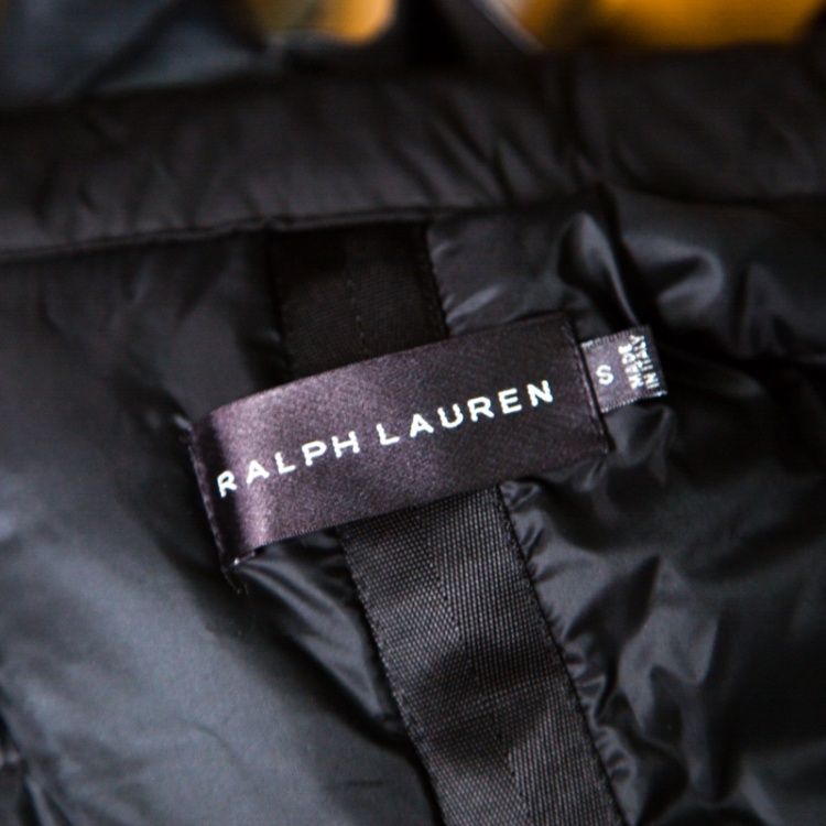 Pre Owned Ralph Lauren Black Zip Front Hooded Jacket S