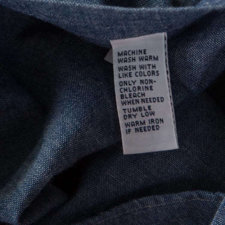 Pre Owned Ralph Lauren Blue Cotton Linen Blend Button Down Classic Fit Shirt XL 