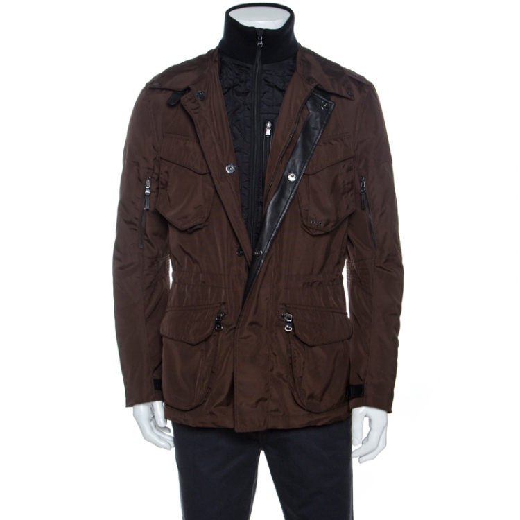 مملوكة مسبقًا Ralph Lauren Brown Zip Front Jacket M