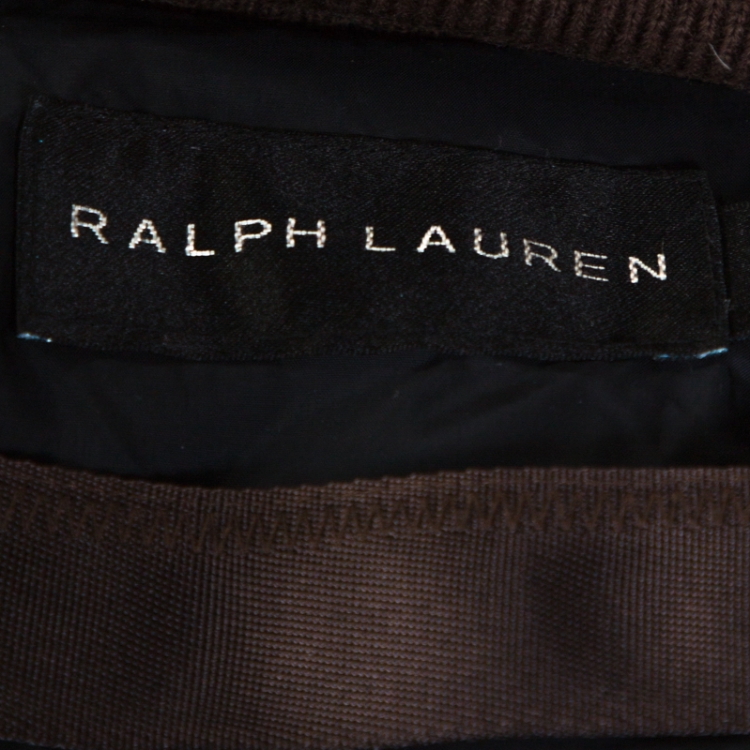 Pre Owned Ralph Lauren Brown Down Quilted Hooded Puffer Jacket M