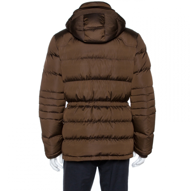 Pre Owned Ralph Lauren Brown Down Quilted Hooded Puffer Jacket M