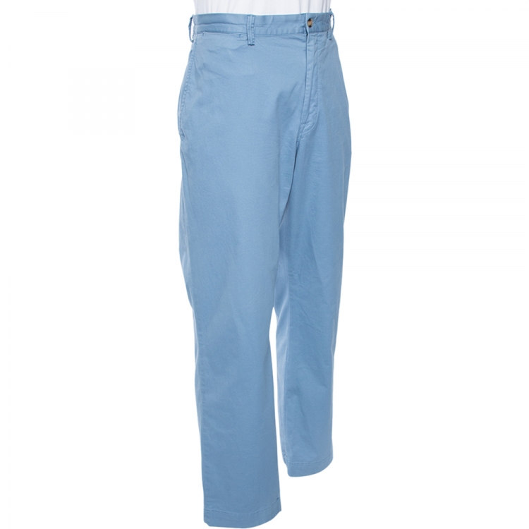 مملوكة مسبقًا Polo Ralph Lauren Blue Stretch Cotton Straight Fit Chinos XL