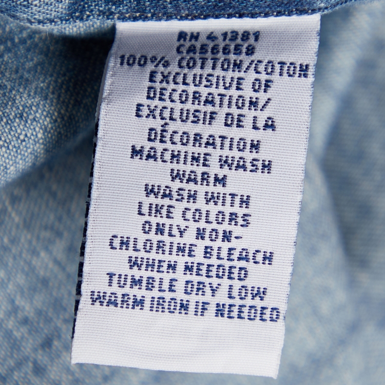 Pre Owned Ralph Lauren Blue Denim Button Front  Shirt L
