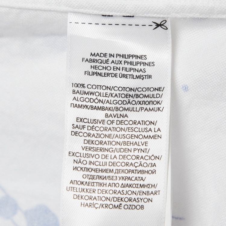 Pre Owned Ralph Lauren White/Blue Paint Splashed Cotton Shirt XL