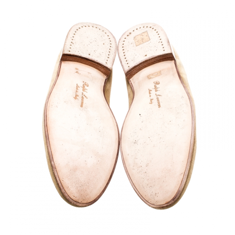 Pre Owned Ralph Lauren Beige Suede Shanley Tassel Loafers Size 42
