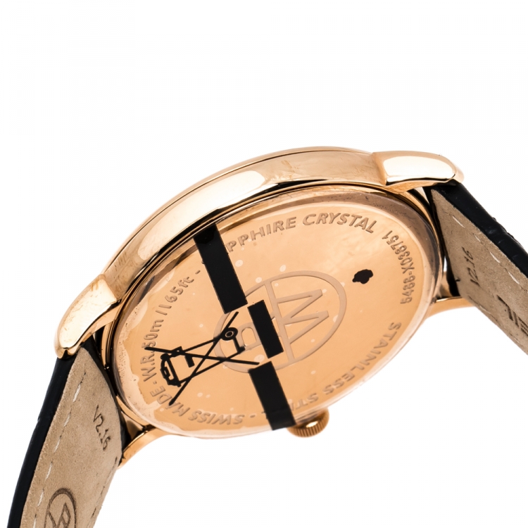 Pre Owned Raymond Weil Silver Rose Gold Plated Stainless Steel Tocatta 5488 Men's Wristwatch 39 mm