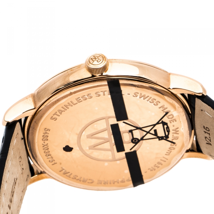 Pre Owned Raymond Weil Silver Rose Gold Plated Stainless Steel Tocatta 5488 Men's Wristwatch 39 mm