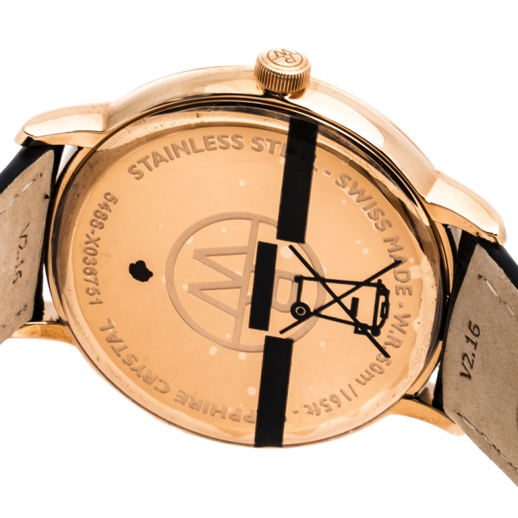 Pre Owned Raymond Weil Silver Rose Gold Plated Stainless Steel Tocatta 5488 Men's Wristwatch 39 mm