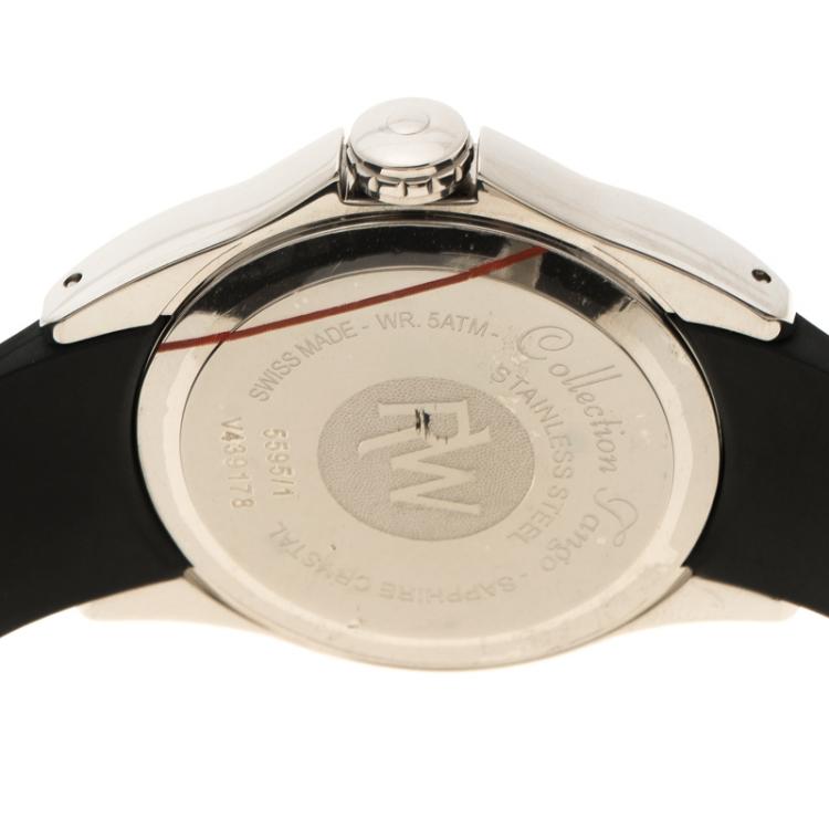 Pre Owned Raymond Weil Black Stainless Steel Tango Men's Wristwatch 37MM