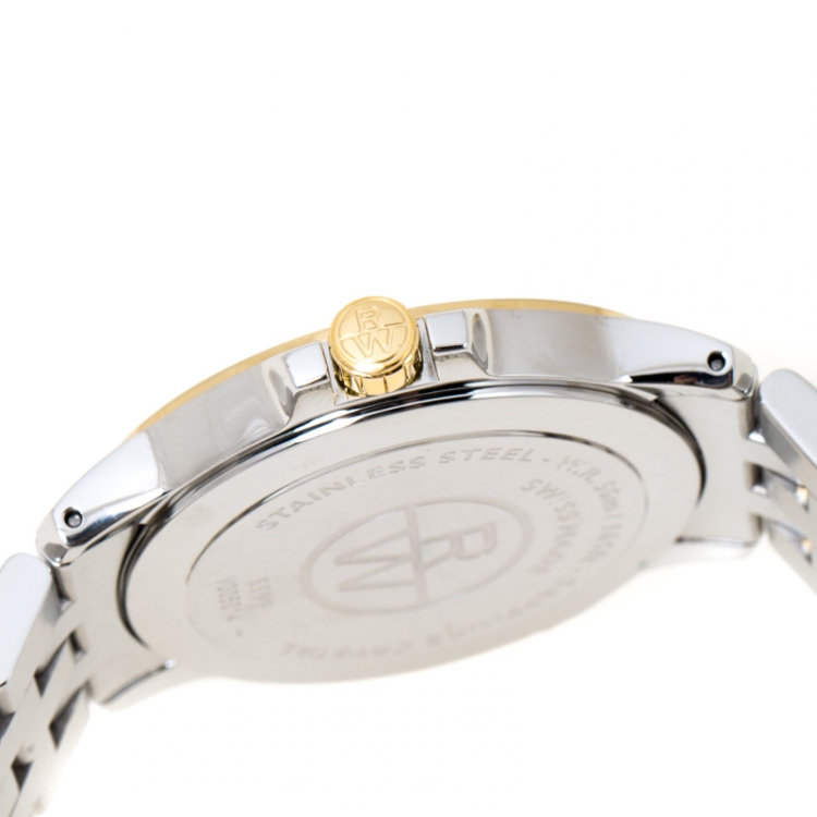 Pre Owned Raymond Weil White Dial Two-Tone Stainless Steel Tango 5599 Men's Wristwatch 39 mm