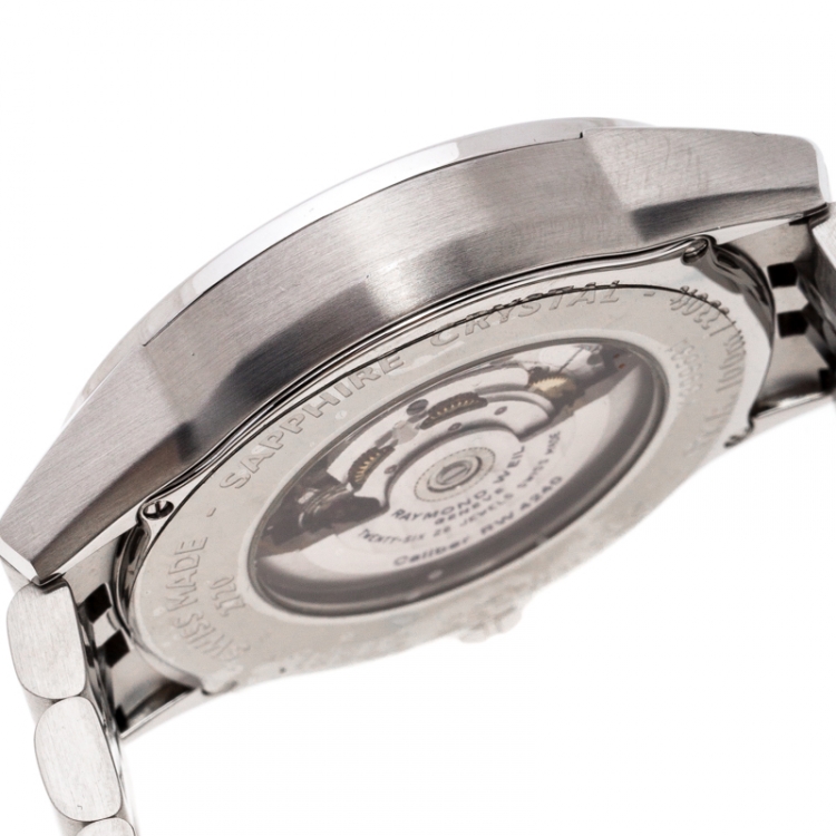 Pre Owned Raymond Weil Black Stainless Steel Freelancer 2720ST20021 Men's Wristwatch 42MM