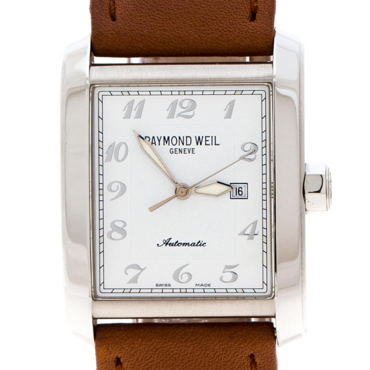 Pre Owned Raymond Weil White Stainless Steel Don Giovanni Unisex Wristwatch 30MM