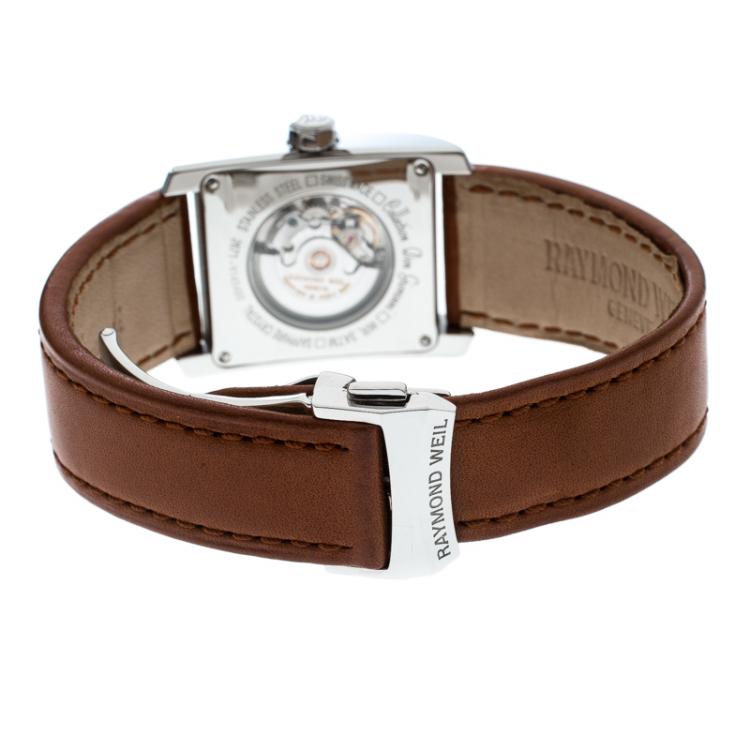 Pre Owned Raymond Weil White Stainless Steel Don Giovanni Unisex Wristwatch 30MM