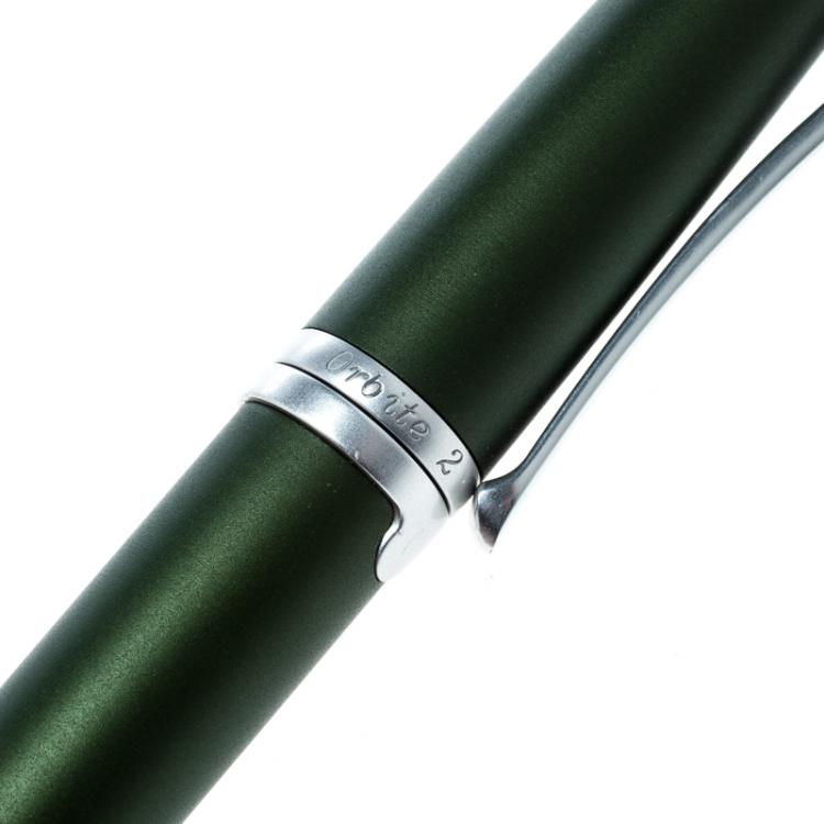 Pre Owned Roberge Orbite 2 Crystal Olive Green Aluminium Rollerball Pen