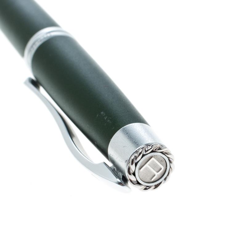 Pre Owned Roberge Orbite 2 Crystal Olive Green Aluminium Rollerball Pen