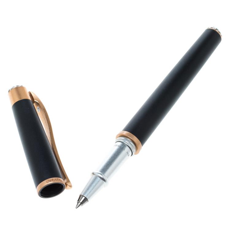 Pre Owned Roberge Orbite 2 Diamond Black and Bronze Aluminium Rollerball Pen