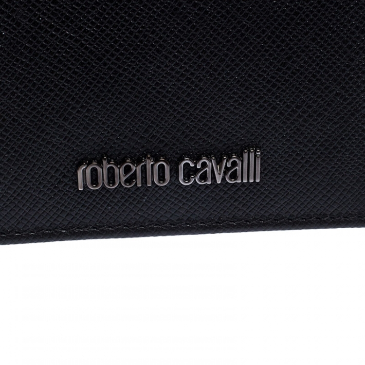 Pre Owned Roberto Cavalli Black Leather Card Holder