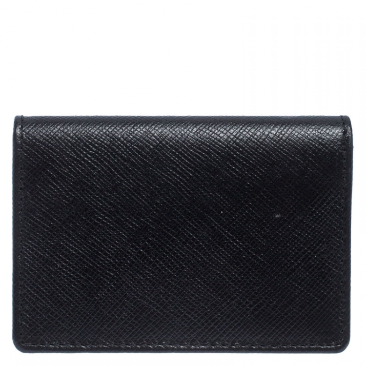 Pre Owned Roberto Cavalli Black Leather Card Holder