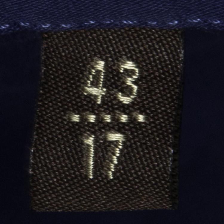 Pre Owned Roberto Cavalli Blue Cotton Logo Embroidered Long Sleeve Button Front Shirt XXL