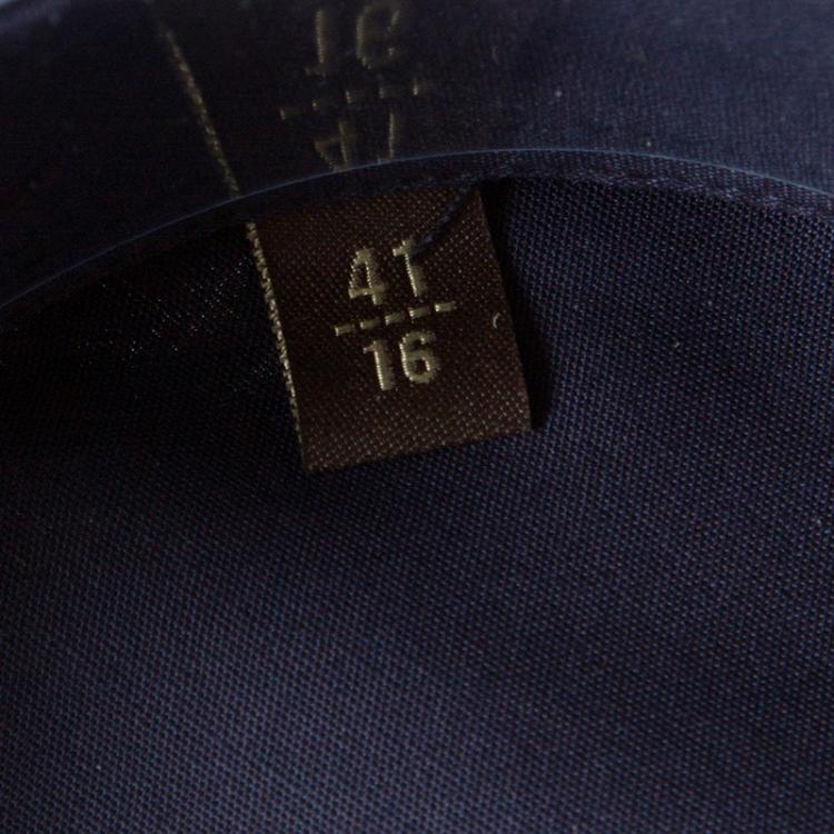 Pre Owned Roberto Cavalli Navy Blue Cotton Long Sleeve Button Front Slim Fit Shirt L
