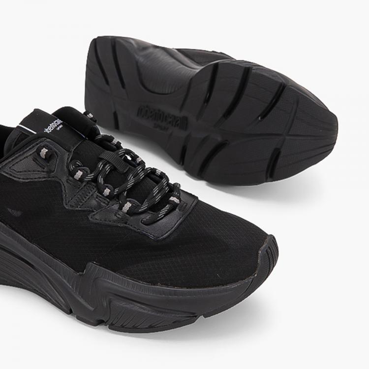 مملوكة مسبقًا Roberto Cavalli Black Nylon/Leather Halvin Transparent Panels Sneakers Size EU 41
