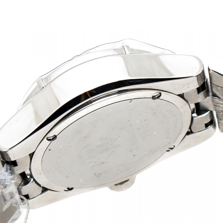 Pre Owned  Roberto Cavalli Black Stainless Steel Diamond Time R7253116525 Men's Wristwatch 41 mm