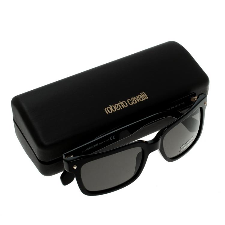 Pre Owned Roberto Cavalli Black 834S Square Sunglasses