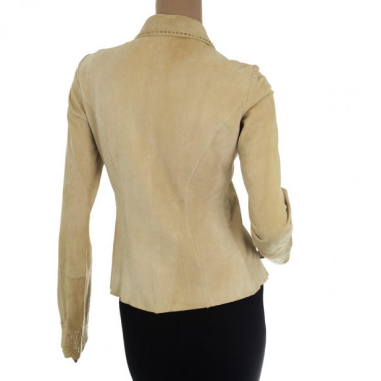 Pre Owned Roberto Cavalli Suede Shirt Jacket S