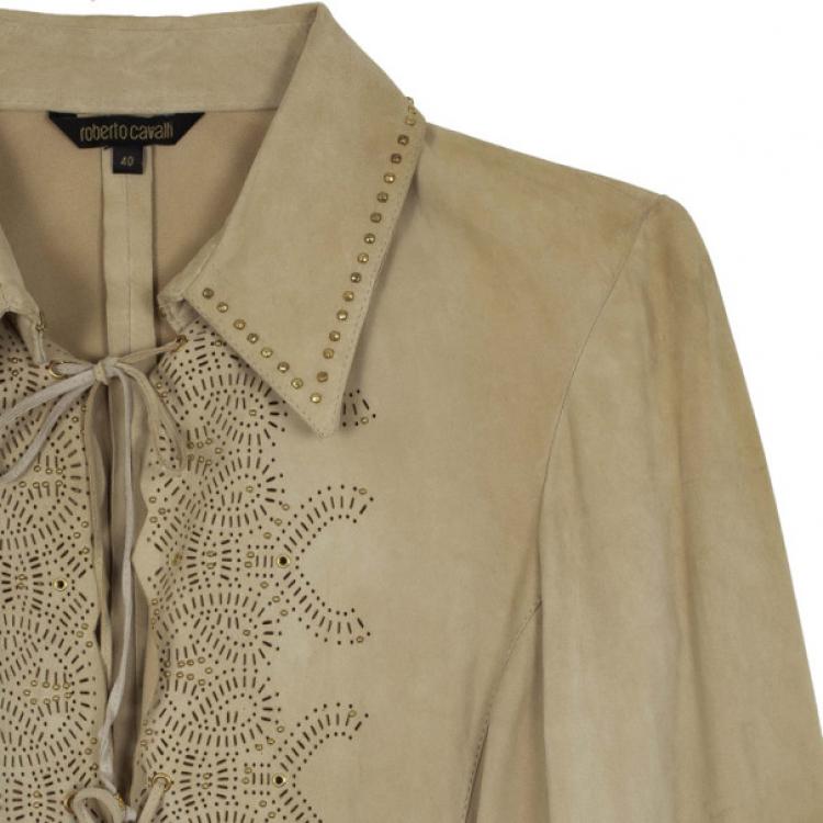 Pre Owned Roberto Cavalli Suede Shirt Jacket S