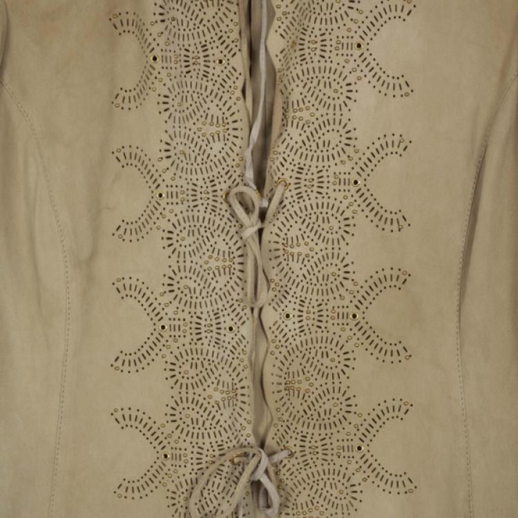 Pre Owned Roberto Cavalli Suede Shirt Jacket S